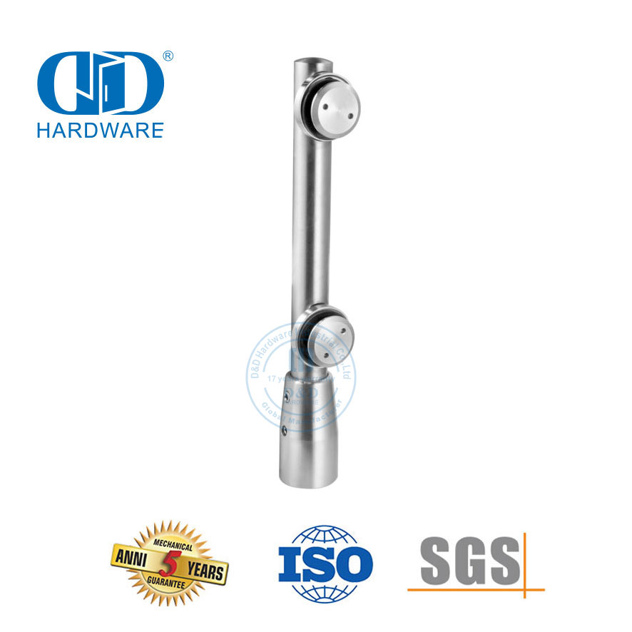 Vlekvrye staal skuifdeur Hardeware Patch Fitting Pivot Glas Fitting Vir Ingang Glas Deur-DDGP002