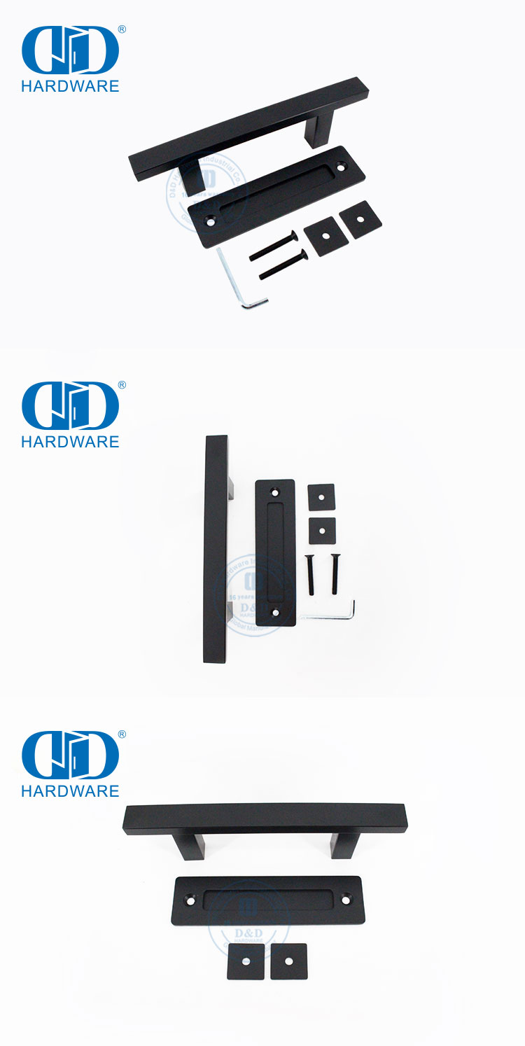 China vervaardiger vlekvrye staal mat swart kombuis skuifskuur deurhandvatsel stel dubbelzijdig deurhandvatsel-DDBD103 Swart