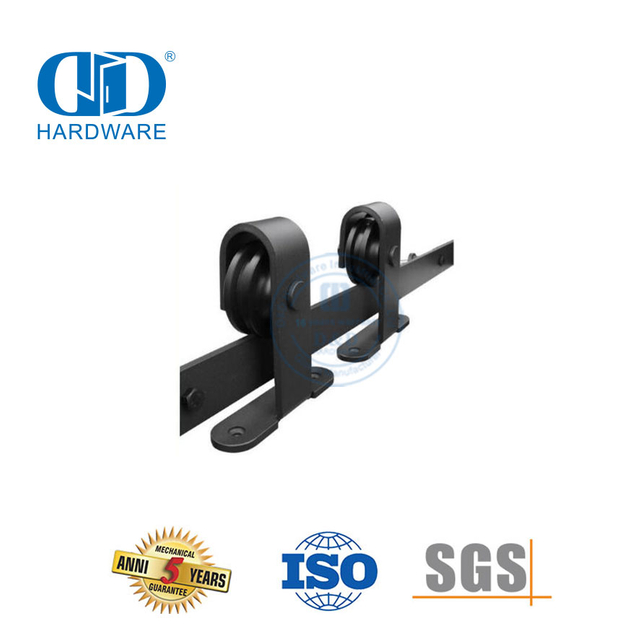 Vlekvrye staal Heavy Duty Schuur Deur Hardeware Dubbelvou Skuur Deur Hardware Track Kit-DDBD005