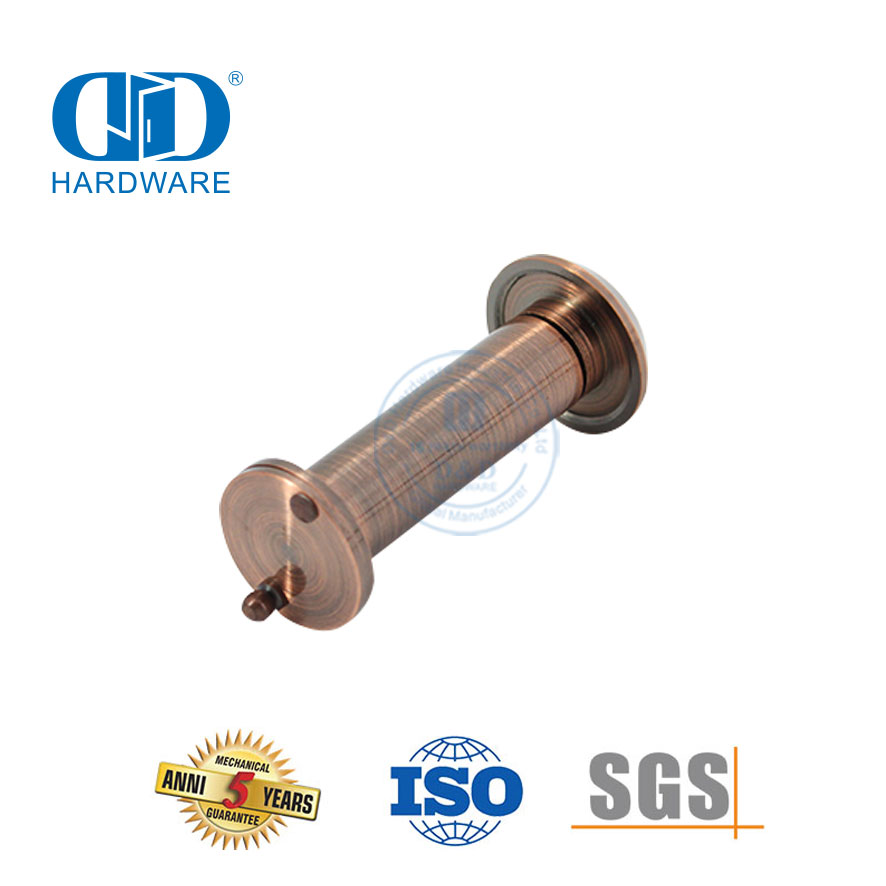 Antieke koper deurkyk deurkyk-kyker met bedekking en glaslens-DDDV002