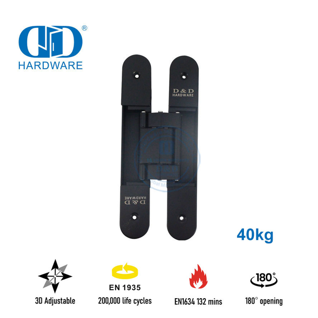 Verskillende afwerkings sinklegering 3D versteekte versteekte sekuriteit Verstelbare binnedeurskarnier-DDCH008-G40