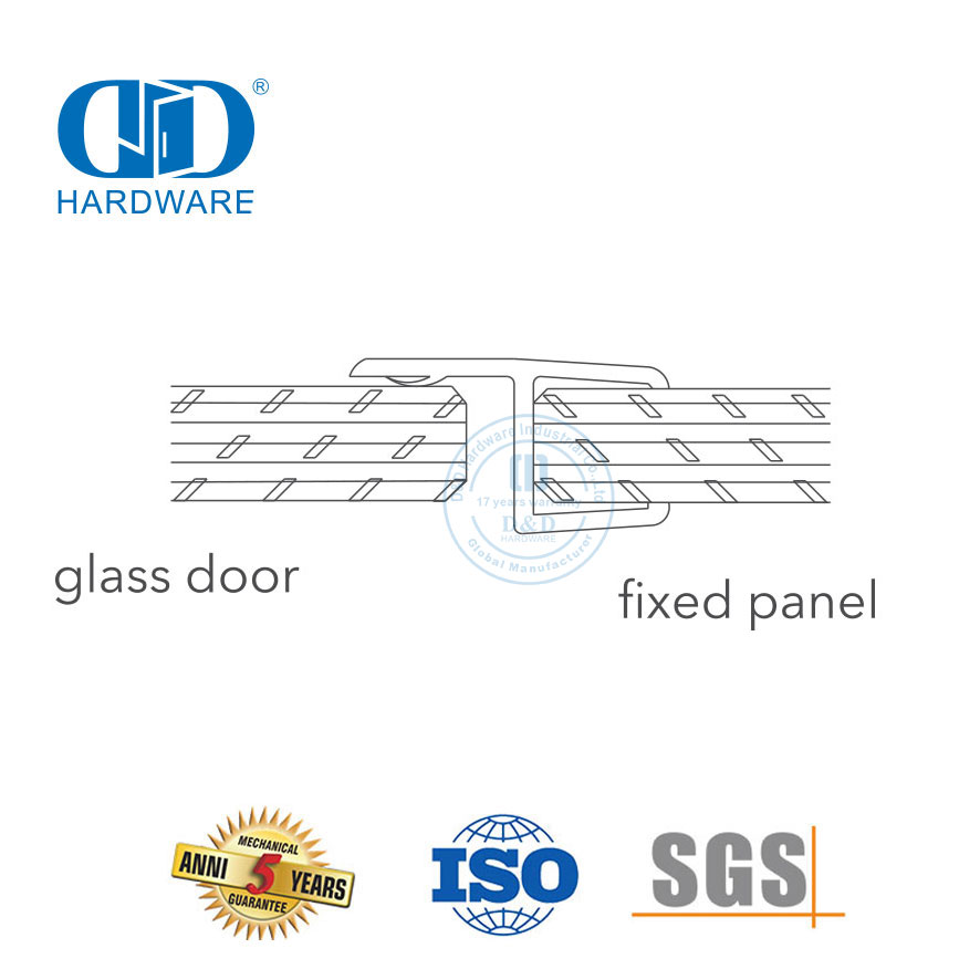 Huishoudelike glasdeurtoebehore Waterdigte silikoonrubberseëlstrook Magnetiese seëlstrook-DDWS009