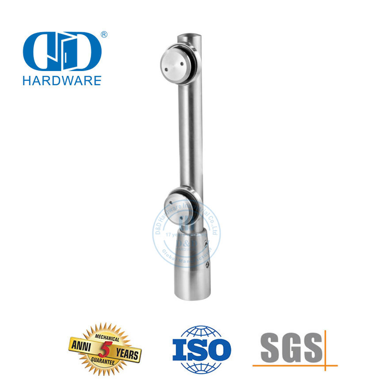 Vlekvrye staal skuifdeur Hardeware Patch Fitting Pivot Glas Fitting Vir Ingang Glas Deur-DDGP002