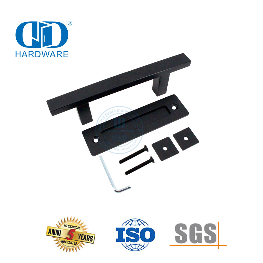 China vervaardiger vlekvrye staal mat swart kombuis skuifskuur deurhandvatsel stel dubbelzijdig deurhandvatsel-DDBD103 Swart