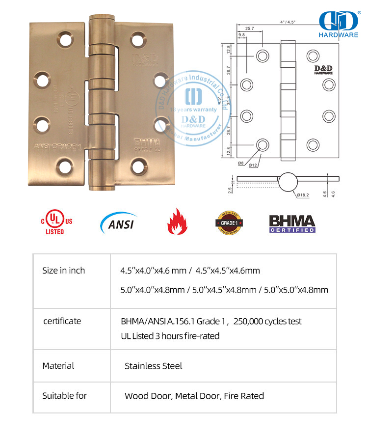 Brandvaste Deurskarnier 