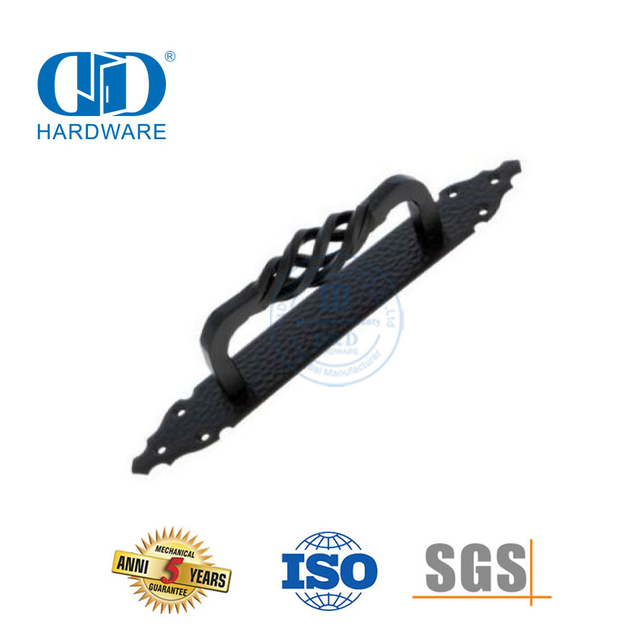 Vlekvrye staal Antieke Styl Mat Swart Gly Trek Hardeware Schuur Deur Stoothandvatsel Konstruksie Hardeware-DDBD094