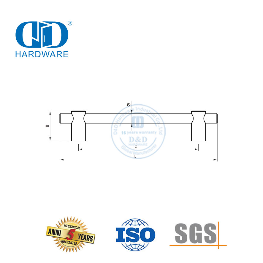 Kommersiële deurhandvatsel Pasgemaakte metaal enkelkant houtdeur trek handvatsel enkelzijdige skuifdeur handvatsel-DDFH031