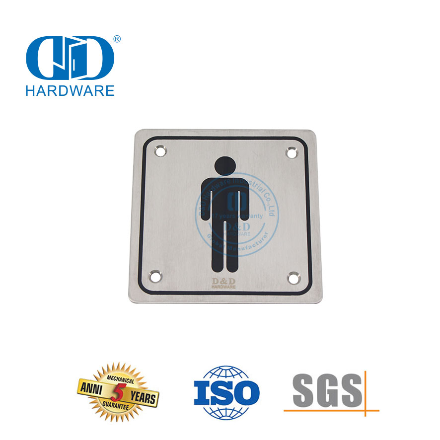 Vlekvrye staal Vuurhandtekening Hangbord Tekenplaat Manlike Badkamer Toilet Tekenplaat-DDSP001