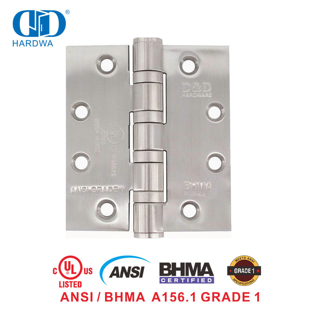 BHMA UL-sertifikaat Brandgegradeerde vlekvrye staal Swaardiens-afneembare meubelhardeware Kommersiële binnedeurskarnier -DDSS001-ANSI-1-5x4.5x4.8mm
