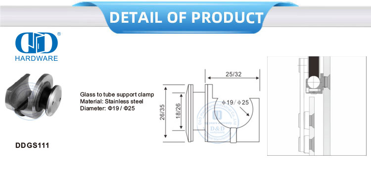 Vlekvrye staal glashardeware Badkamertoebehore Gebou-hardeware Hangrol vir skuifdeur-DDGS111