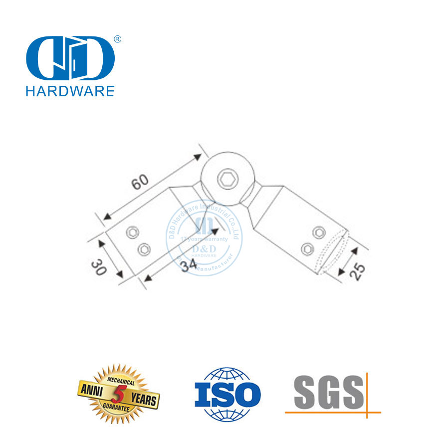Vlekvrye staal Ronde Buis Connector Badkamerhouer Stort Tube Connectors Paneel Connector Glas Fittings-DDSC026