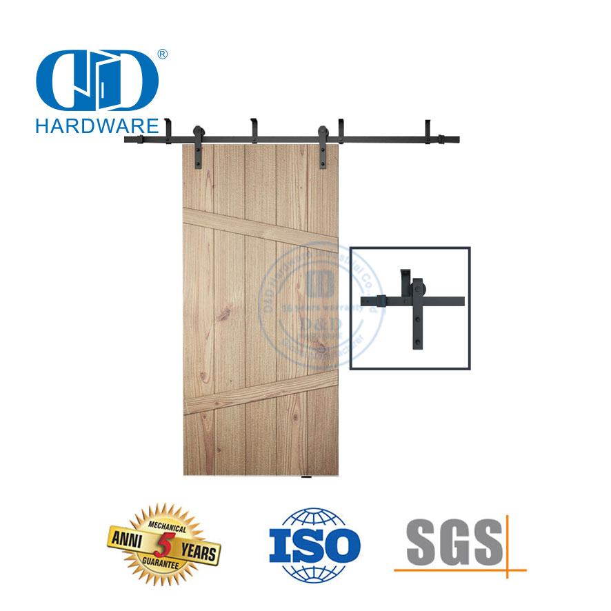 Vlekvrye staal Deur Hardeware Track Set Skuur Hout Deur Hardeware Twee-vou Schuur Deur Hardeware-DDBD007
