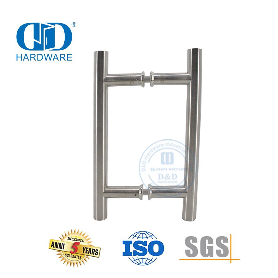 Warm uitverkoping H-vorm vlekvrye staalbuis trek en druk stortdeurhandvatsel-DDPH001-A Φ22-SSS