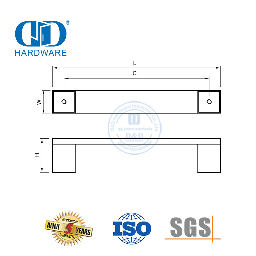 Hoë kwaliteit vlekvrye staal kombuiskasdeurhandvatsel meubelhandvatsels-DDFH038