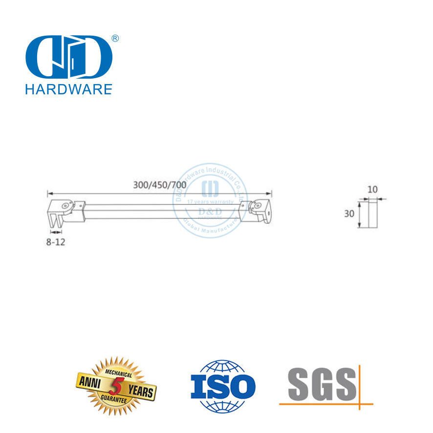 Vlekvrye staal kommersiële storthokkiestelsel Glasdeurtoebehore Stortverdelerpaneel-DDSC007