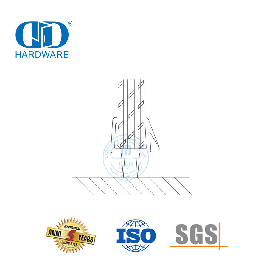 Hoë kwaliteit glas hardeware PVC glasdeur top seël silikoon rubber seël strook stort seël strook-DDWS005