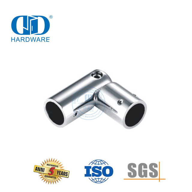 Vlekvrye staal glasdeur Toebehore Paneel Beugel Connector Pyp Staaf Holder Connector Vir Reling Trap-DDSC028