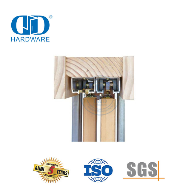 Vlekvrye staal Hardeware Stel Track Kit Skuur Hout Deur Hardeware Sluitbare Sak Deur Raam Hardeware-DDBD060