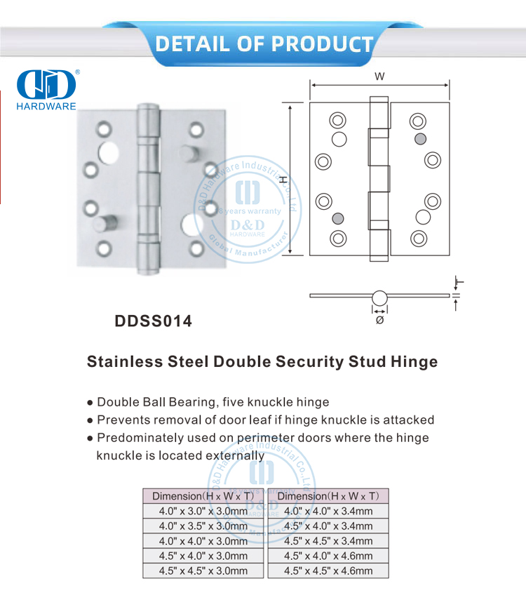 Ball Bearing Sekuriteit Skarnier