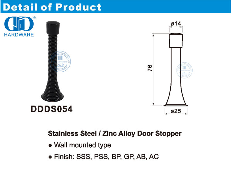 Voorbeeld Aanpassing Goedkoop sinklegering rubber halwe ronde deurstopper-DDDS054