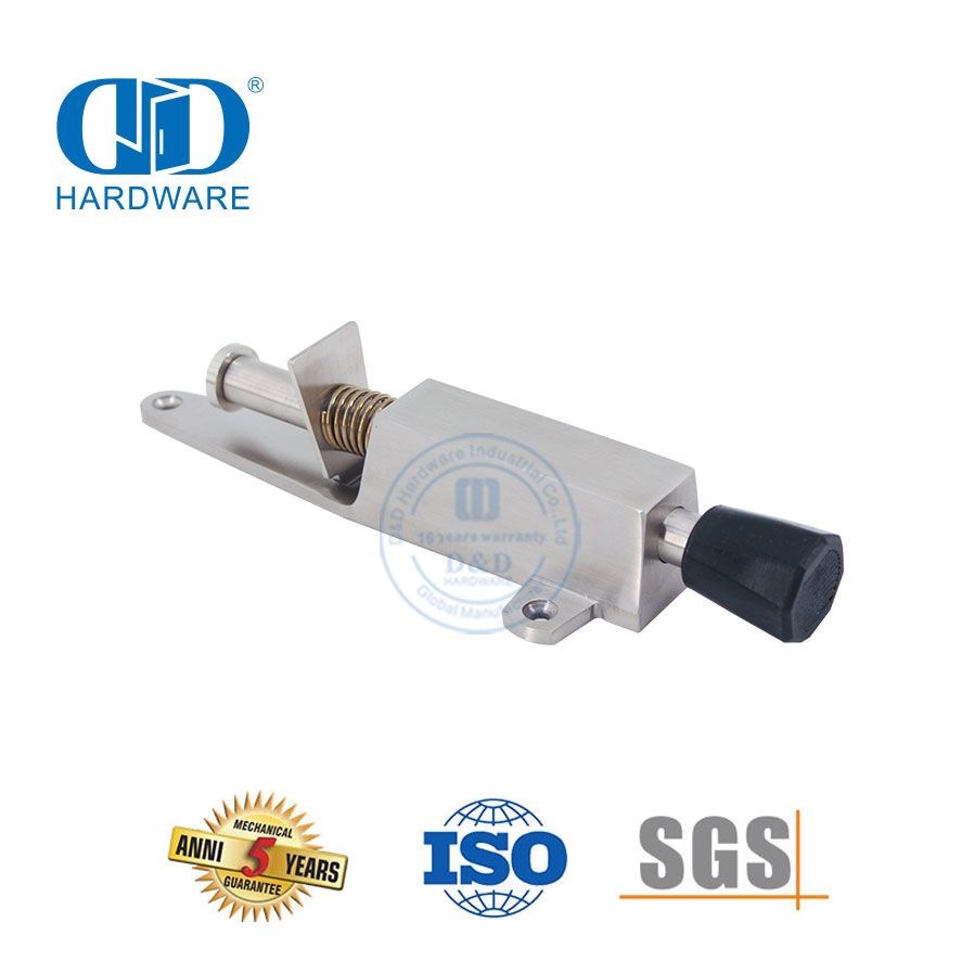 Deur gemonteerde tipe vlekvrye staal voetbedrewe deurstopper met buitedeur-DDDS053