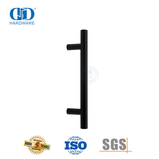 Swart Luukse Meubels Hardeware Vlekvrye Staal Hout Deur T Staaf Hol Trek Handvatsel-DDPH031-MB