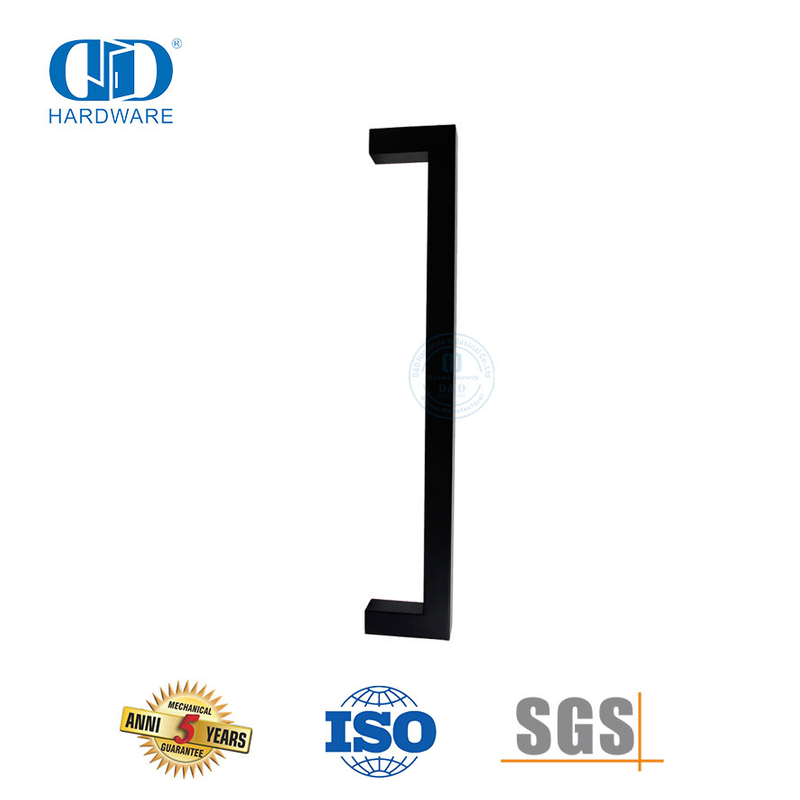 12x12mm vierkantige vlekvrye staal handvatsel trek vir stortkamer buite glasdeur-DDPH034-MB