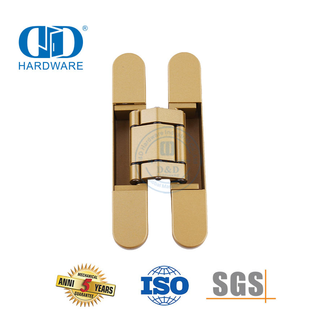 Hoë sekuriteit sinklegering 3D versteekte versteekte gebou hardeware bykomstighede Verstel 180 grade hout staal deur skarnier-DDCH008-G40
