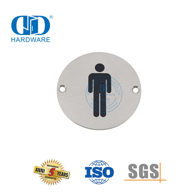 Vlekvrye staal Vuurhandtekening Hangbord Tekenplaat Manlike Badkamer Toilet Tekenplaat-DDSP001