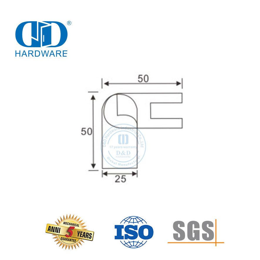 Vlekvrye staal handreling Clip Connector Toebehore Glasstort Hardeware Kommersiële storthokkiestelsel-DDSC038