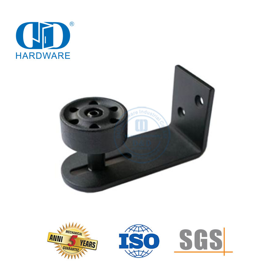 Vlekvrye staal swart verstelbare vloergids vir skuifdeur van skuur muurbevestiging onder-DDBD080