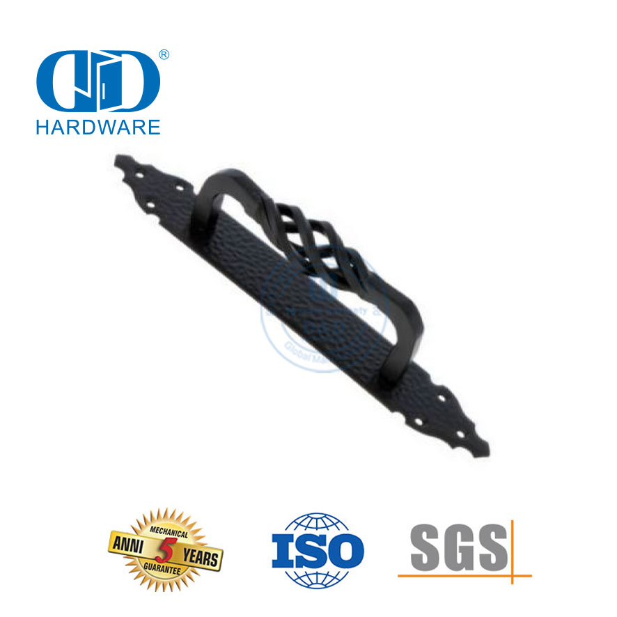 Vlekvrye staal Antieke Styl Mat Swart Gly Trek Hardeware Schuur Deur Stoothandvatsel Konstruksie Hardeware-DDBD094