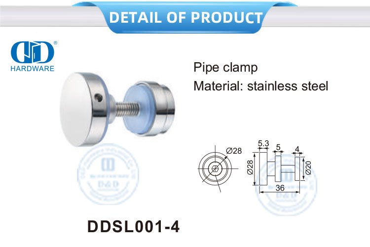 Vlekvrye staal skuifdeur hardeware Badkamer Toebehore Pyp Clamp-DDSL001-4