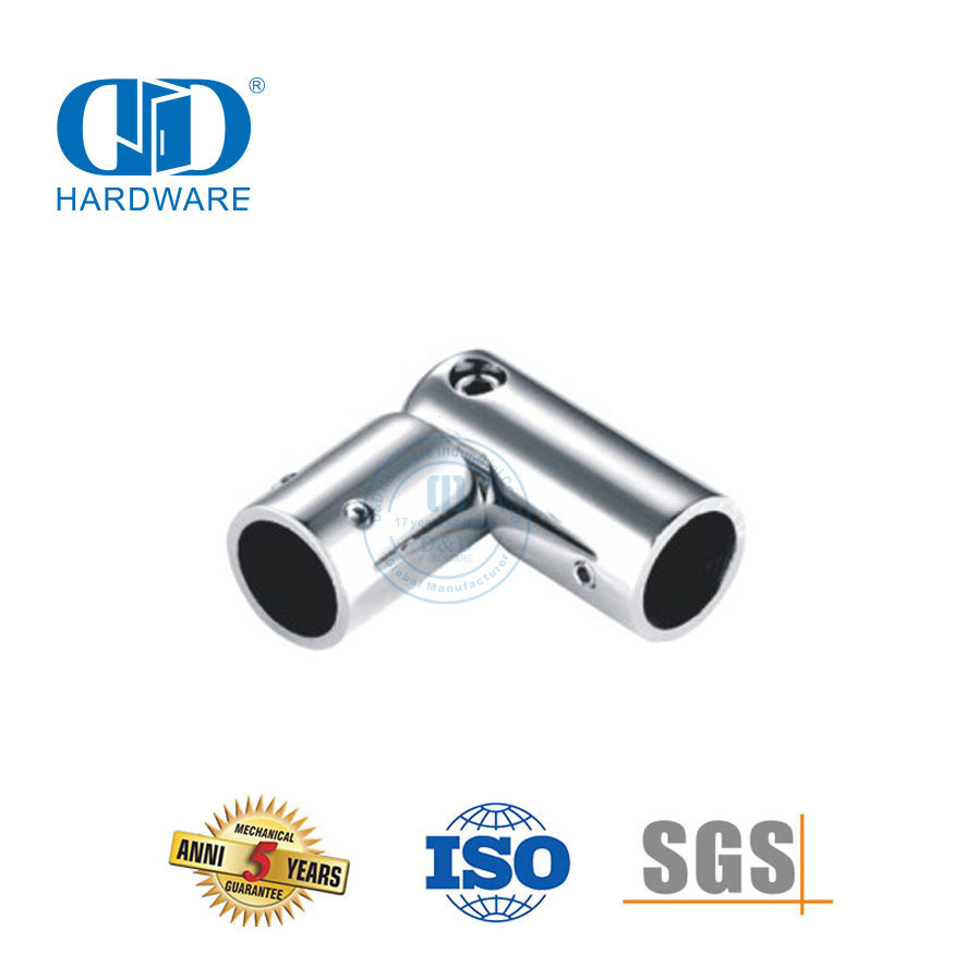Vlekvrye staal glasdeur Toebehore Paneel Beugel Connector Pyp Staaf Holder Connector Vir Reling Trap-DDSC028