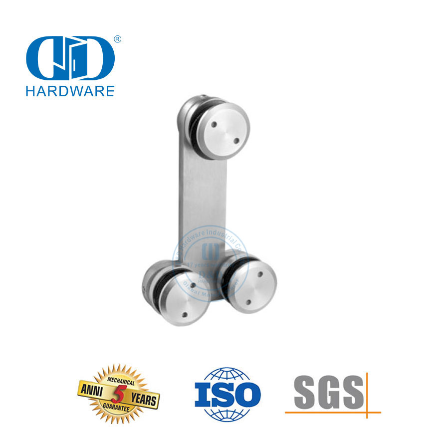 Vlekvrye staal T Horisontale Glas Connector Glas Deur Pivot Skuifdeur Hardeware-DDGP018