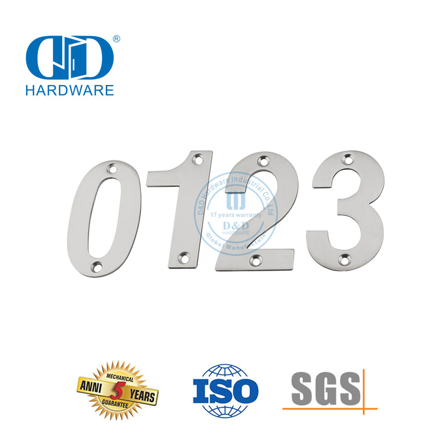 Vlekvrye Staal Deur Plaat Nommer Moderne Brief Huis Huis Metaal Deur Handtekening Plaat-DDSP013