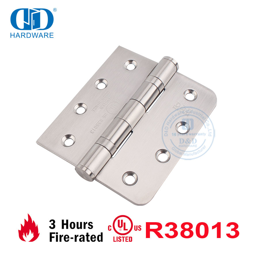 Fabrieksprys Vlekvrye staal UL-sertifikaat Amerikaanse ANSI Brandvaste, verwyderbare vierkantige en ronde hoekskarnier Residensiële deurskarnier-DDSS001-FR-4X3.5X3mm