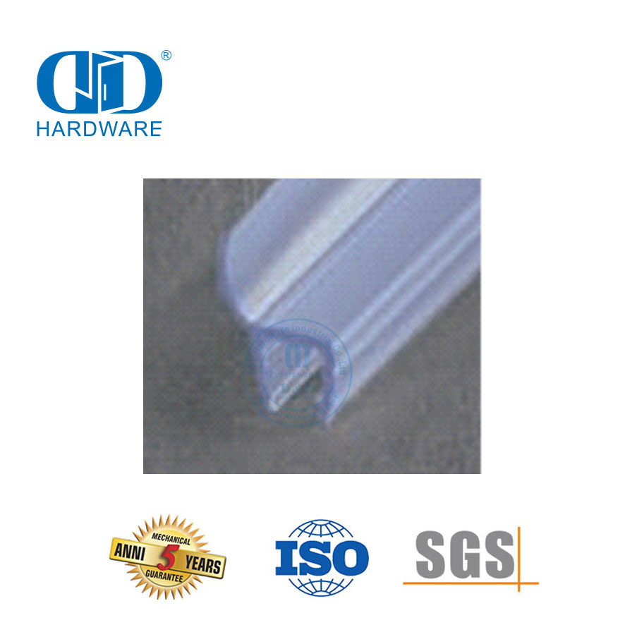 Rubberglasdeurseëlstrook Waterdigte PVC-hotelglasstortdeurseëlstrook vir 8-12mm-DDWS007