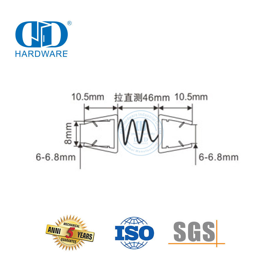 Rubber glasdeur bykomstigheid Raamlose glas stortdeur Waterdigte Magnetiese Plastiek PVC Seël Strip-DDWS010