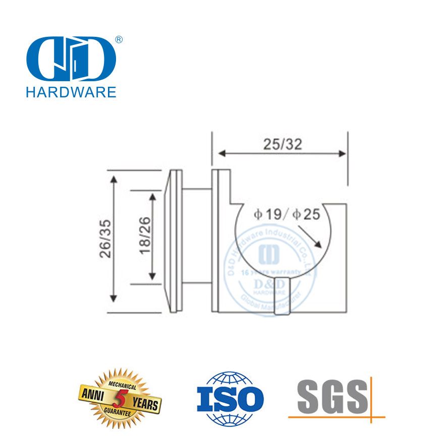 Vlekvrye staal glashardeware Badkamertoebehore Gebou-hardeware Hangrol vir skuifdeur-DDGS111