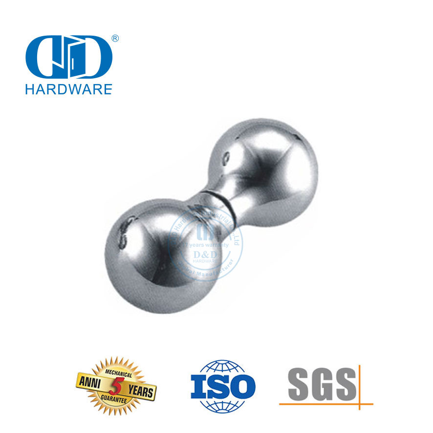 Ronde Vierkante Glas Stort Deur Handvatsel Trek Roesvrye Staal Knop Glas Deur Knop-DDSK008