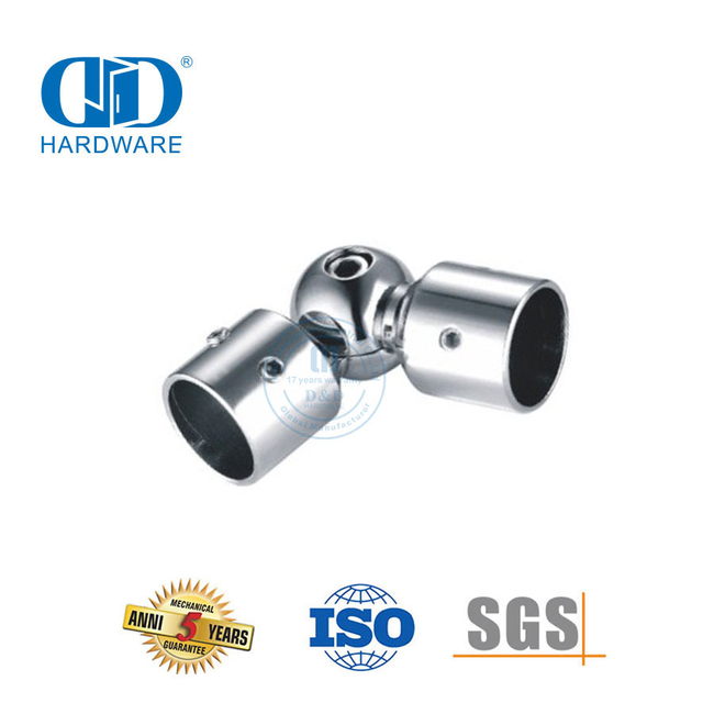 Vlekvrye staal Ronde Buis Connector Badkamerhouer Stort Tube Connectors Paneel Connector Glas Fittings-DDSC026