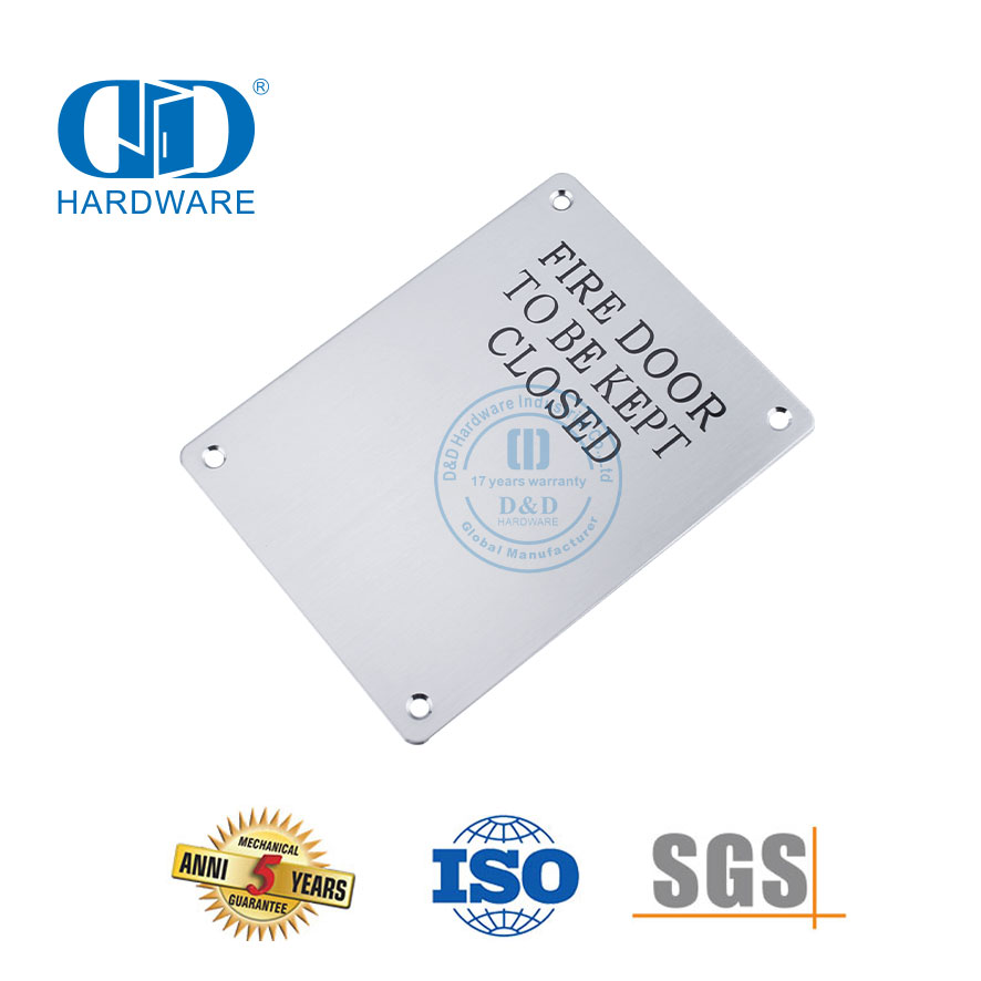 Branddeur Handtekening Vierkante Type Branddeur Gesluit Vlekvrystaal Tekenplaat Openbare Waskamer Toiletdeur Handtekeningplaat-DDSP010