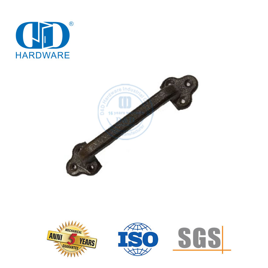 Vlekvrye staal China Fabriek Swart Kleur Gietyster Gedraaide Smeed Schuur Deur Handvatsel Dubbelzijdig Deur Handvatsel-DDBD119