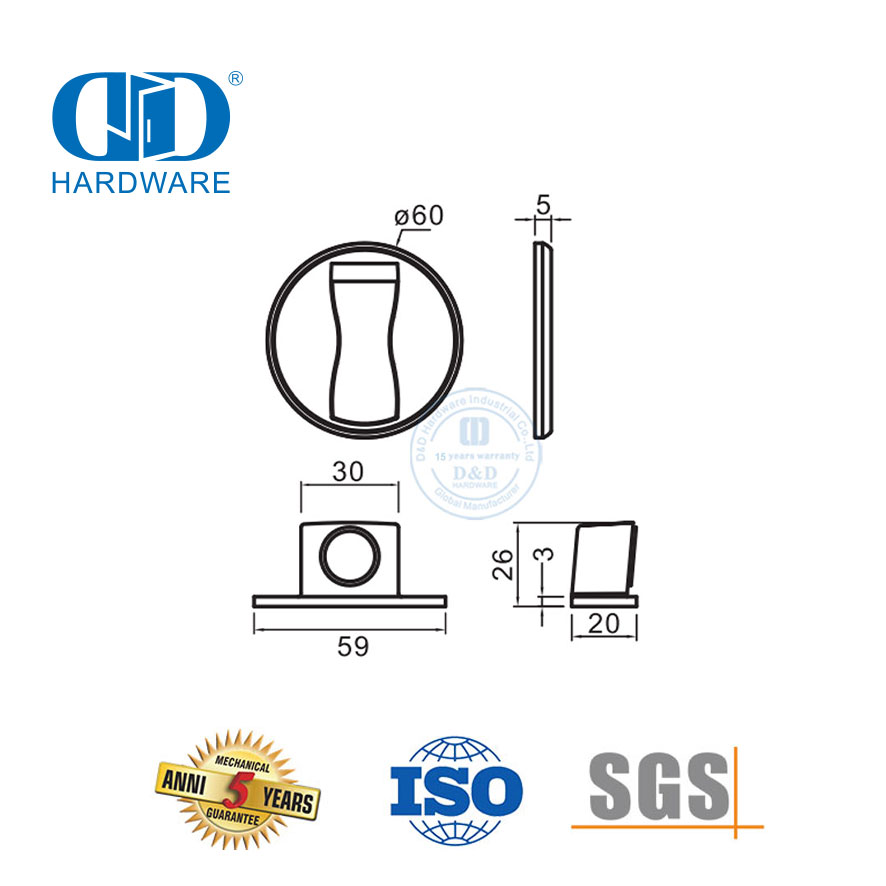 Nuwe model sink ronde koffie MSN Swart Meubeldeur Toebehore Magnetiese Vloer Deur Stopper-DDDS037