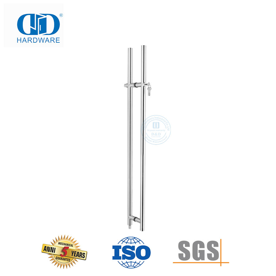 Kantoor Voorglasdeur Hardeware Sluitbare puntglasdeurhendelhandvatsel Met Slot-DDPH040