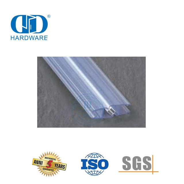Rubberseëlstrook Glasdeurtoebehore Stortdeur Glasskuifdeur Badkamer PVC Waterdigte Seëlstrook-DDWS003
