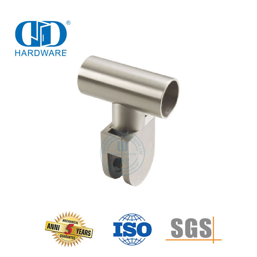 Vlekvrye staal Glas Muur Hoek Connector Glas Top Clamp Buis Hoek Clip Glas Connector-DDWC003