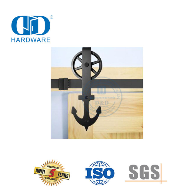 Vlekvrye staal Deur Hardeware Track Set Moderne Binne Soliede Hout Skuifsak Deur Schuur Deur Hardeware-DDBD014