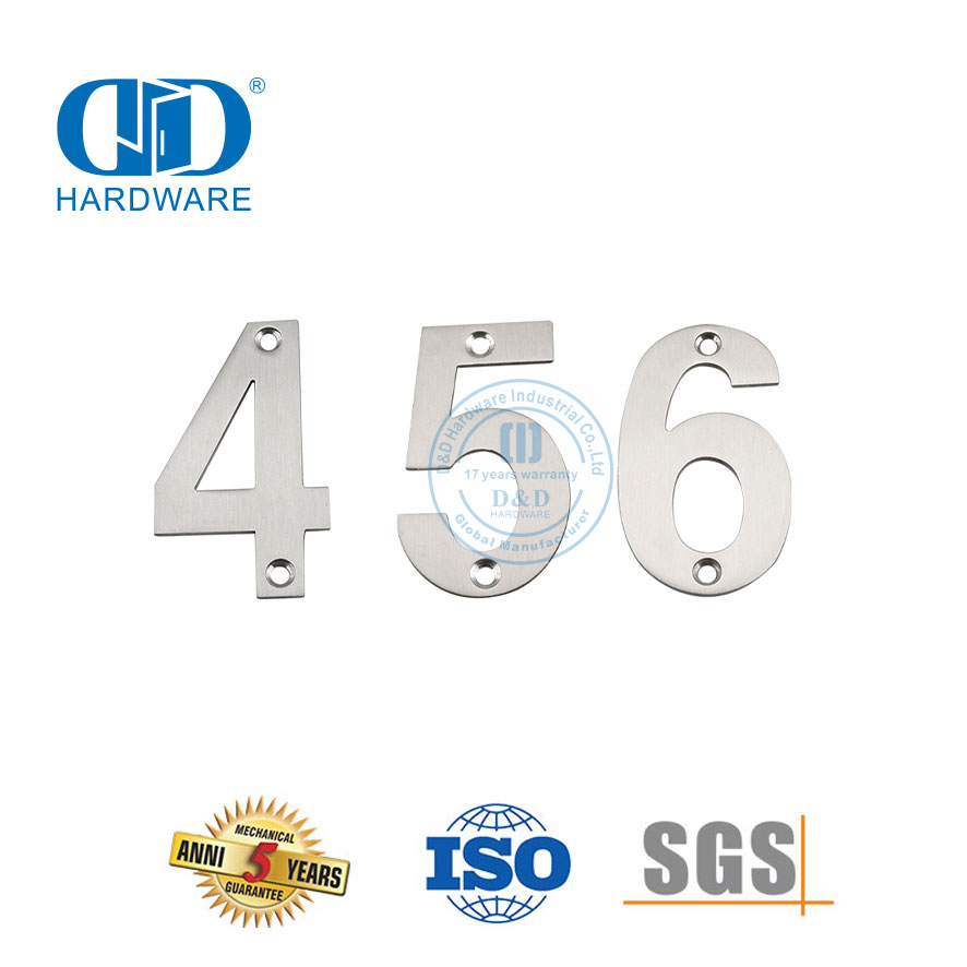 Vlekvrye Staal Deur Plaat Nommer Moderne Brief Huis Huis Metaal Deur Handtekening Plaat-DDSP013